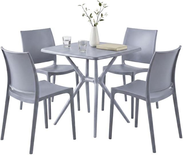 Gartenmöbel-set Amino Mit 4 Stühlen Grau