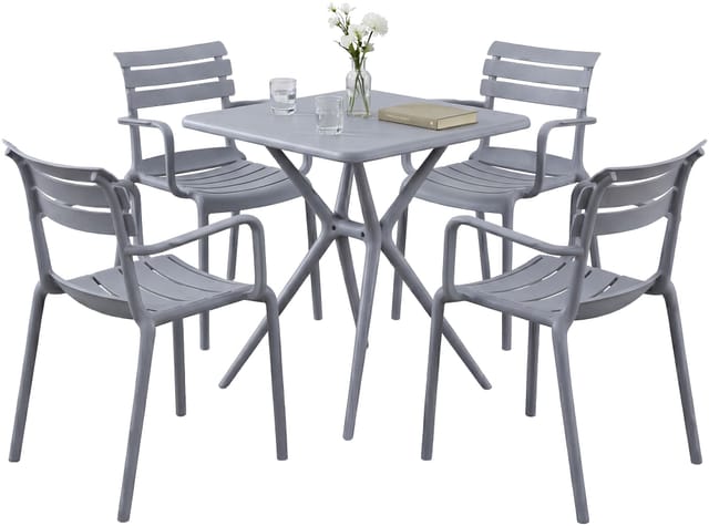 Gartenmöbel-set Avena Mit 4 Stühlen Grau