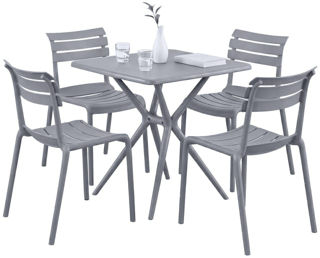 Gartenmöbel-set Vela Mit 4 Stühlen Grau