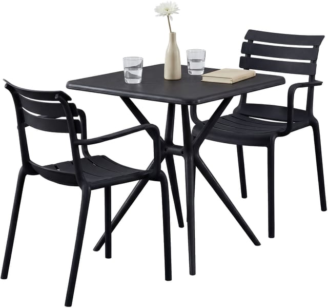 Gartenmöbel-set Avena Mit 2 Stühlen Schwarz