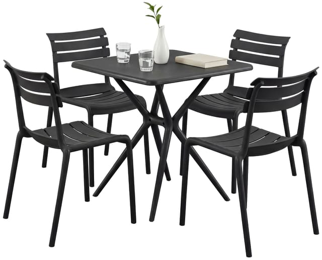 Gartenmöbel-set Vela Mit 4 Stühlen Schwarz