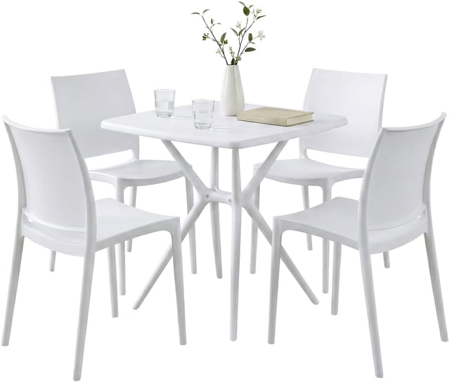 Gartenmöbel-set Amino Mit 4 Stühlen Weiß