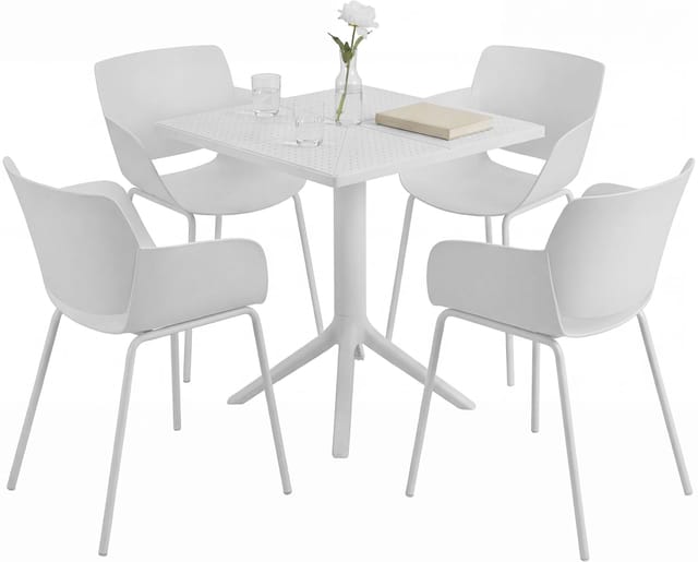 Gartenmöbel-set Norva Mit 4 Stühlen Weiß