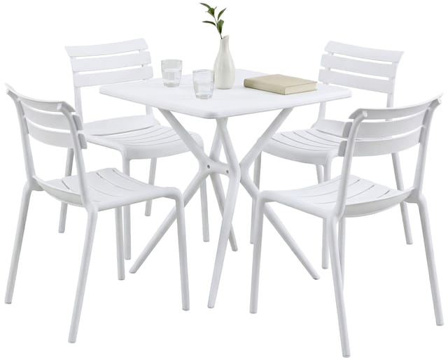 Gartenmöbel-set Vela Mit 4 Stühlen Weiß