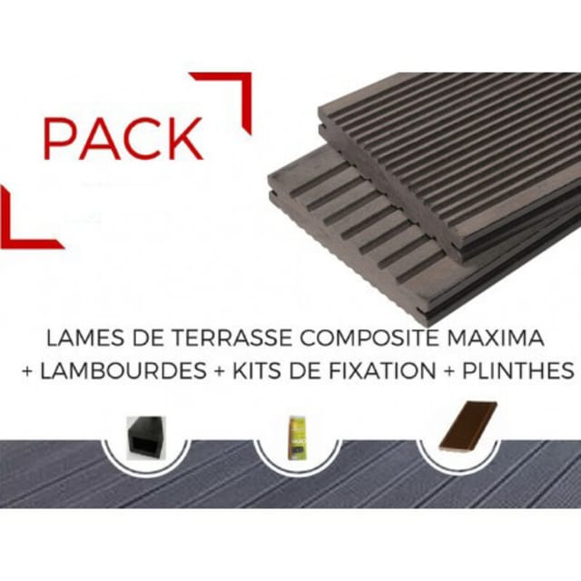 Terrassendielen Wpc Maxima 4m² Komplettset Rotbraun 360cm