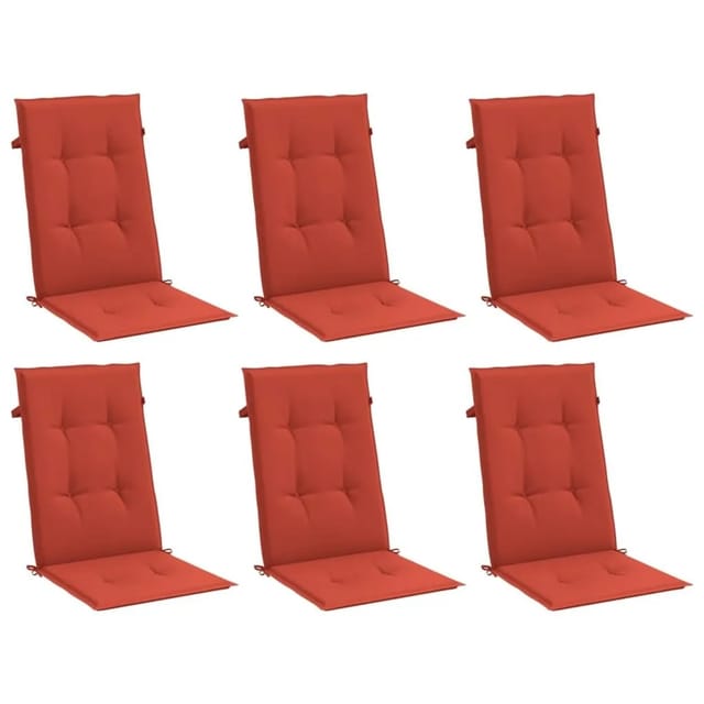 Hochlehner-auflagen 6 Stk. Melange Rot 120x50x4 Cm Stoff Vidaxl