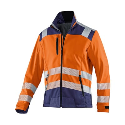 Kübler Softshell Jacke REFLECTIQ PSA 2 warnorange/dunkelblau Form 1507 Größe M