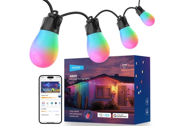 NEEW NR01-30 - Smart Light, LED Lichterkette, außen, RGBW, 30 m