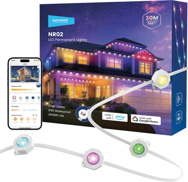 NEEW NR02-30 - Smart Light, LED Lichterkette, außen, RGBCW, 30 m