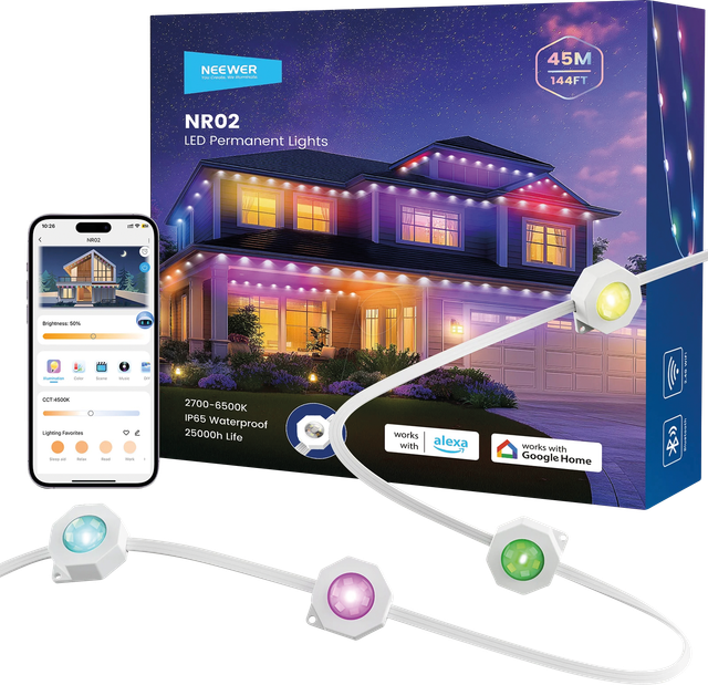 NEEW NR02-45 - Smart Light, LED Lichterkette, außen, RGBCW, 45 m