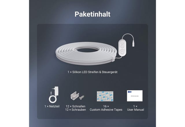 NEEW NS02-3 - Smart Light, LED-Streifen, RGBW, halbrund, 3 m