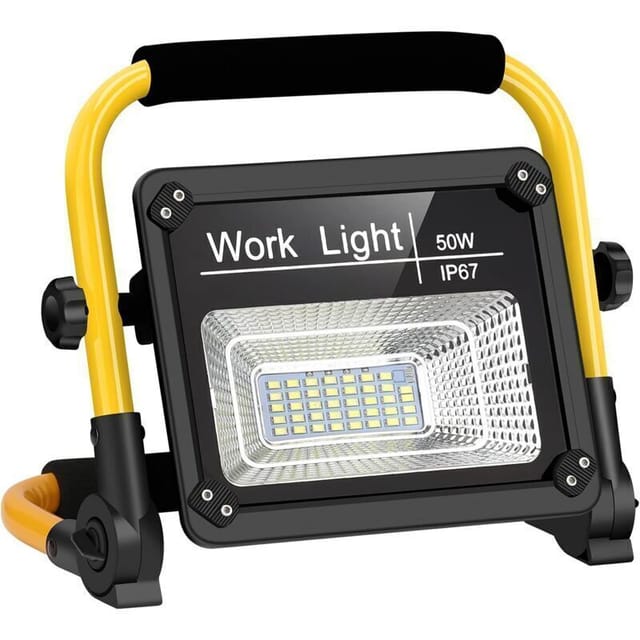 Wiederaufladbarer Led-fluter, 50-w-baustellenfluter, Wiederaufladbare Led-arbeitsleuchte Mit Usb-anschluss, Wasserdichte Notfall-sicherheitsleuchte Für Werkstatt, Garage, Terrasse Und Garten