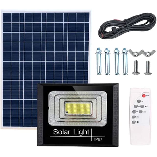 Solarstrahler Mit Fernbedienung, Timer Und Helligkeitsregelung, 25 W, 44 Stück