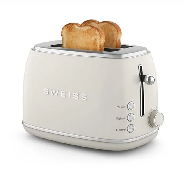 Vintage Toaster 2 Schlitze - Sweiss - Grs8 - 850 W - Einstellbarer Thermostat - Beige