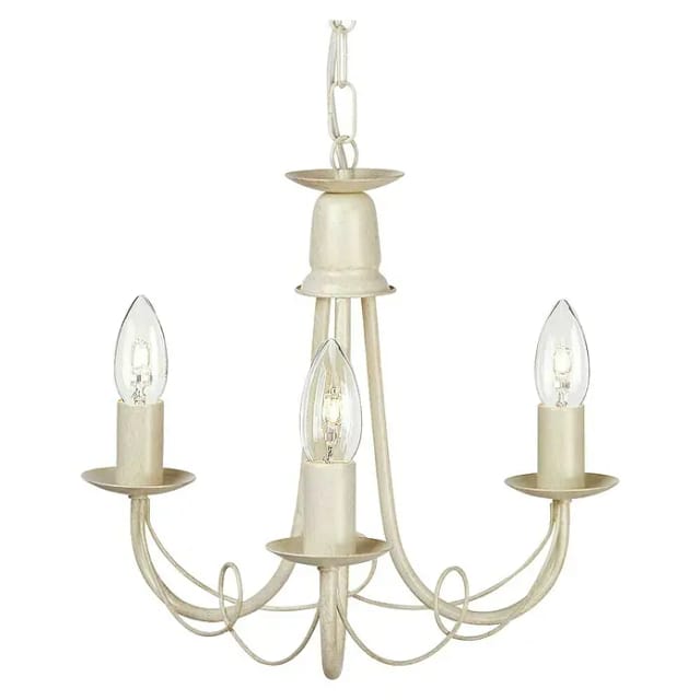 Elstead Pendelleuchte Minster (60 W, L x B x H: 37 x 37 x 34,5 cm, Elfenbein/ Gold, E14)