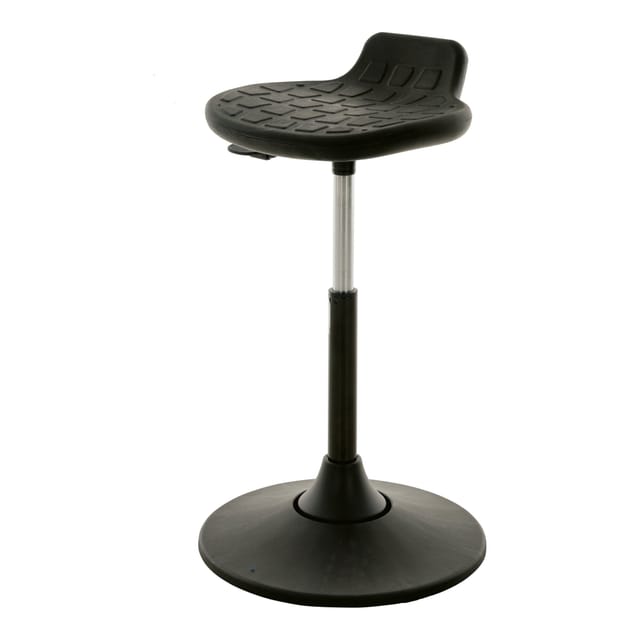 STIER Drehhocker Multibeweglich PU-Sitz schwarz 490-680mm 12° Neigung Rückenstütze