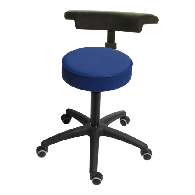STIER Drehhocker Ø 360 mm atollblau 360° Arm-/Rückenlehne höhenverstellbar