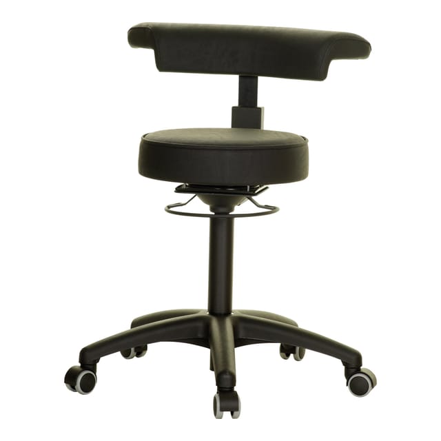 STIER Drehhocker schwarz Ø 360 mm höhenverstellbar 110 kg 360° Arm-/Rückenlehne
