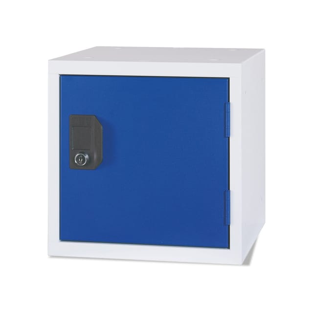 STIER Schließfachwürfel 380 x 380 x 380 mm lichtgrau enzianblau stapelbar