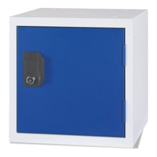 STIER Schließfachwürfel 450 x 450 x 450 mm lichtgrau enzianblau stapelbar