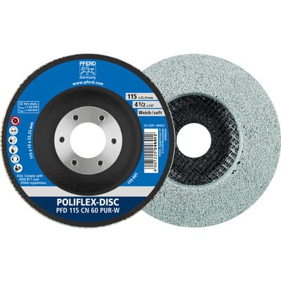 PFERD TOOLS Poliflex Disc PFD Ø 115x14 mm Bohrung-Ø 22,23 mm Bindung PUR Weich SIC60