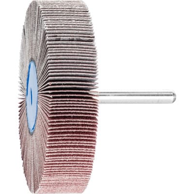 PFERD TOOLS Korund Fächerschleifer F Ø 80x20mm Schaft-Ø 6 mm A150 für Feinschliff und Finish
