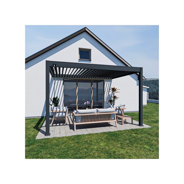 Weide_Deluxe_Wand Pergola_3x4_Höhe 255 cm_anthrazit
