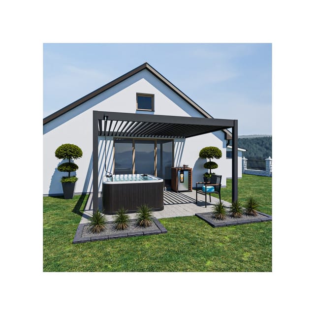 Weide_Deluxe_Wand Pergola_3,6 m x 4 m x H 255 cm_anthrazit