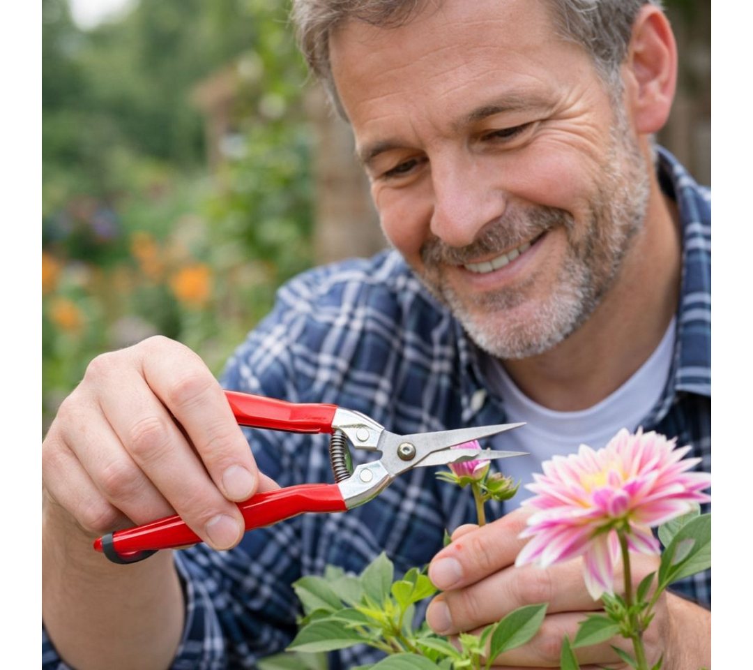 Topanbieter999 Gartenschere mit Bypass-System, spitz zulaufende Klingen, rutschfester Griff, präzises Auslichten Bild 5