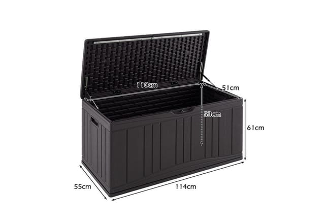 COSTWAY Auflagenbox, 300L Gartenbox mit Gasdruckfedern, abschließbar