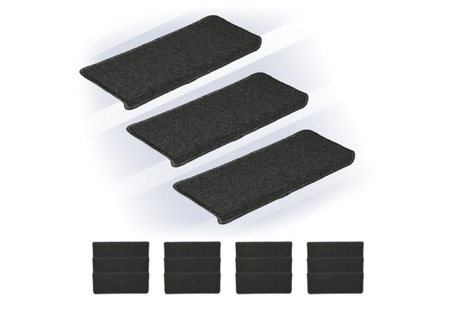relaxdays Stufenmatte Rechteckige Stufenmatten im 15er Set, Höhe: 40 mm, Dunkelgrau