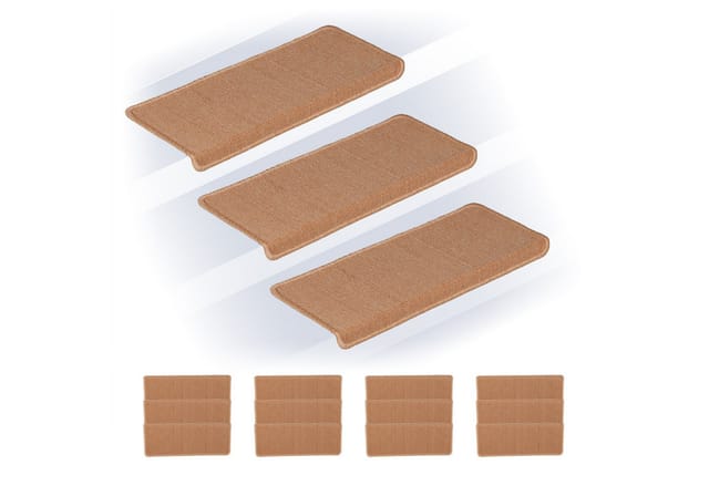 relaxdays Stufenmatte Rechteckige Stufenmatten im 15er Set, Höhe: 40 mm, Beige
