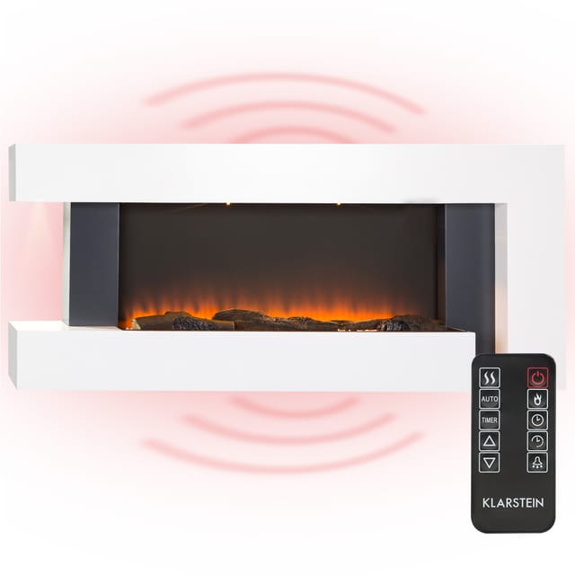Klarstein Elektrokamin Studio Light & Fire 2, elektrischer Kamin mit Heizfunktion Heizlüfter elektrischer Kaminofen