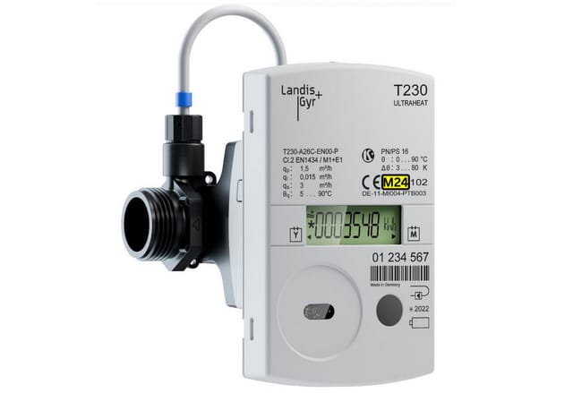ZAEHLER.de Energiekostenmessgerät Landis+Gyr Ultraheat T230 Ultraschall Wärmemengenzähler – Eichung 2024, inkl. Dichtungen und Fühlerverschraubung M10x1, EIchung 2024, Ultraschall-Zählung