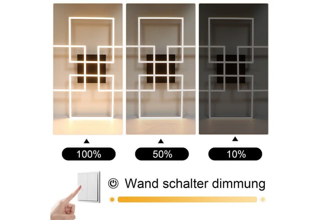 ZMH LED Deckenleuchte 32W 3000K Modern 4 Rahmen Deckenlampe Schlafzimmer&Wohnzimmer, Augenschutz, Einfache Installtion, Einstellbare Helligkeit, LED fest integriert, Küchenlampe Esszimmerlampe Rechteckig für Schlafzimmer