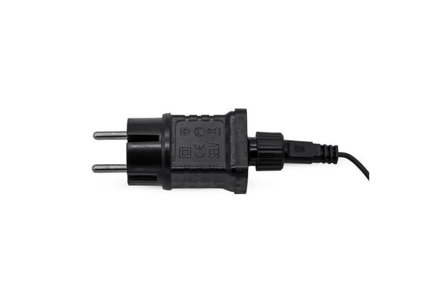 Spetebo LED Gartenleuchte Kunststoff Gehwegleuchte schwarz 4er Set mit Erdspieß kabelgebunden, 4er Set, LED fest integriert, warm weiss, Inklusive Netzstecker