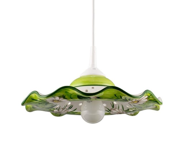 Helios Leuchten Pendelleuchte Küchenlampe Keramik, Keramiklampe, Deckenlampe, Hängelampe, für Esszimmer Küchentisch, handgefertigt handbemalt