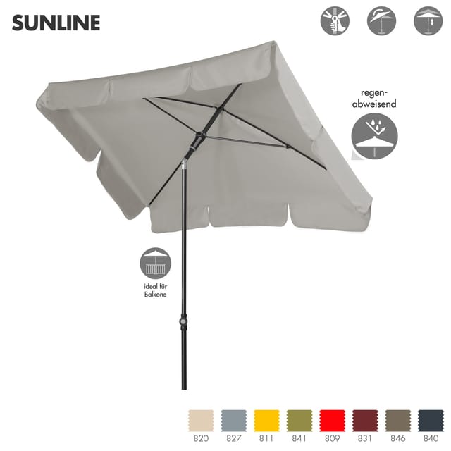 doppler® Sonnenschirm Doppler Sunline Manual Neo Waterproof 185 x 120 cm eckig Sonnenschirm