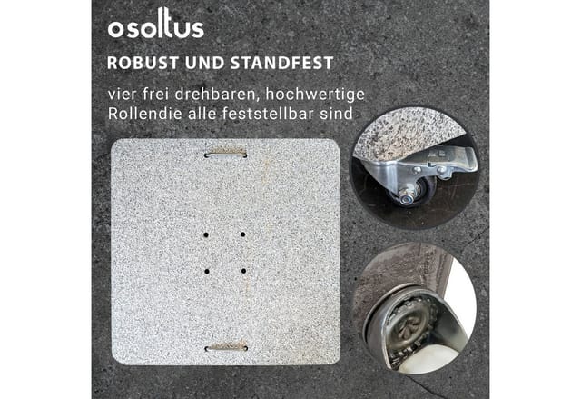 osoltus Betonschirmständer osoltus Granit Schirmständer 100 kg mit 4 Rollen für Ampelschirm mit