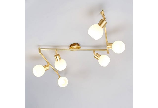 Lindby Deckenleuchten Elaina, Metall, Gold / Messing IP20, 6 x 4 W LED