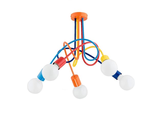 Licht-Erlebnisse Deckenleuchte KALMAR, ohne Leuchtmittel, Kinderzimmer Metall B: 55 cm Bunt für 5x E27 Kinder Babyzimmer