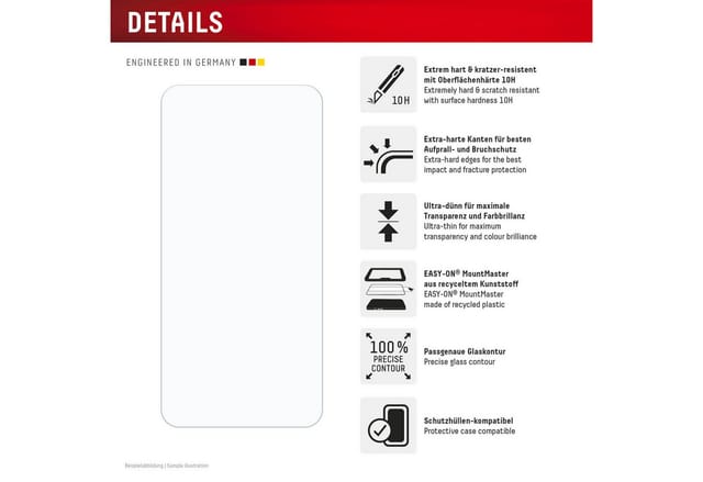 Displex Displayschutzglas Real Glass Screen Protector mit EASY-ON MountMaster für Samsung Galaxy A37, Displayschutzfolie, Schutzfolie, Bildschirmschutz, kratz- & stoßfest