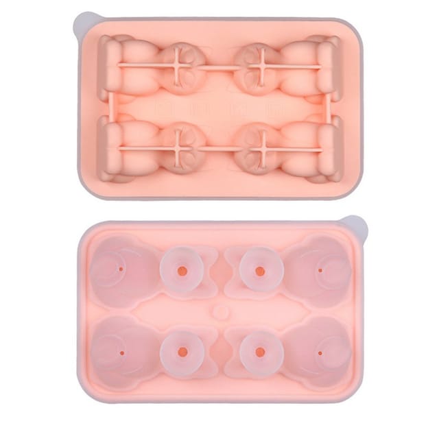 Zaewry Eiswürfelform Eiswürfelform Silikon Katze, Lustige Tier Eiswürfel Form mit Deckel, Silikonform für Whiskey & Cocktails