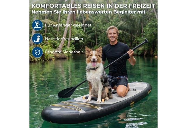 GUNJI Inflatable SUP-Board Stand-up Paddleboard 320*80*15 cm mit Paddel und Pumpe, (2-in-1 aufblasbares Stand Up Paddle Board Set, aufblasbare Stand Up Paddle Boards Surfboards Belastbarkeit bis zu 130 kg Farben verfügbar)