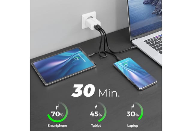 deleyCON deleyCON 0,15m USB C Kabel PD3.0 60W Schnellladekabel USB-C zu USB-C USB-Kabel