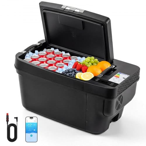 VEVOR Kompressor Kühlbox 35 L, Auto Kühlschrank für Tesla Model Y, Tragbare Gefrierbox mit App-Steuerung, 12V/24V DC, -22℃ bis 10℃, Elektrische Kühltasche, Cool Box für Reisen & Camping
