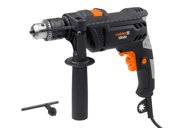Meister Schlagbohrmaschine 500 W, Sb500 - Zahnkranzbohrfutter - Drehzahl-vorwahl - Mit Zusatzhandgriff & Tiefenanschlag