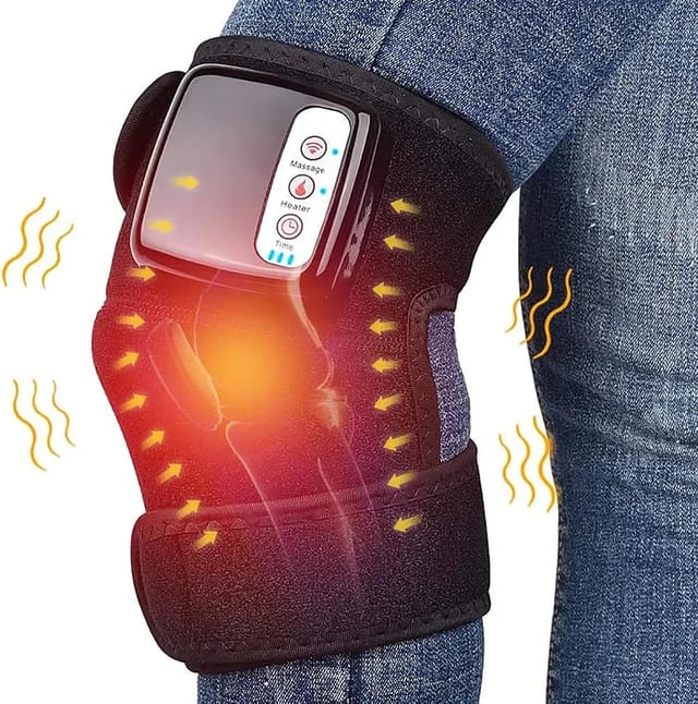 Drahtloses Knie-massagegerät, Elektrische Heizung, Ellenbogenschoner, Vibrationsmassage, Schulter-ellenbogenschoner, Für Zuhause, Wiederaufladbar, 3 Wärmestufen, Knieschoner