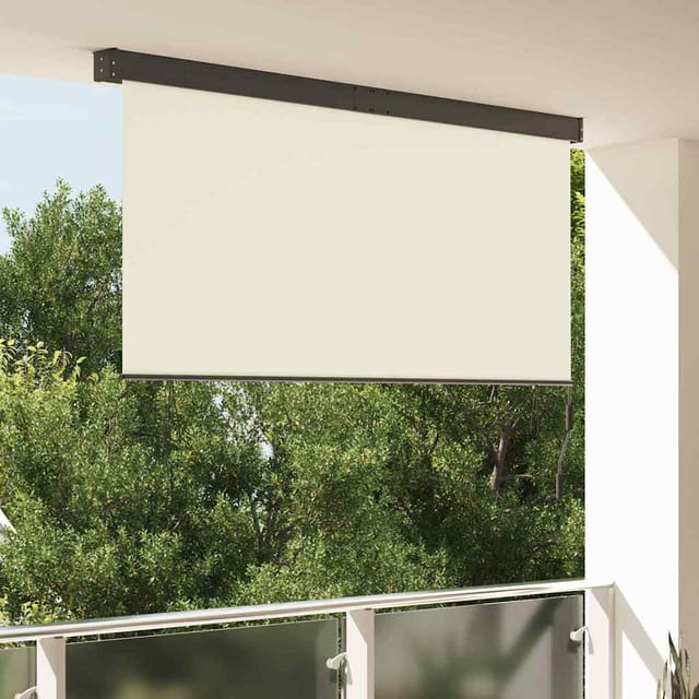 Outdoor Rollo Gestreift Verstellbar Creme 220 X 250 Cm Stoff Vidaxl