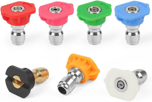 7-teiliges Set Mit Sprühdüsen Für Hochdruckreiniger, Wasserdüsen, 1/4-zoll-schnellanschlussdüsen Für Die Autoreinigung